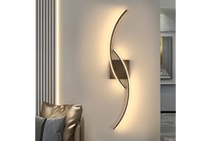 Goeco Applique da Parete Interno, 27W Lampada da Parete a LED Nero Moderna, Luce Bianca Calda 3000K, Lampada da Muro Lunga per Camera da letto Soggiorno Scala Cucina, 80 CM