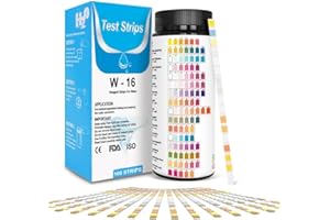 ZYNCUE 100Pcs 16 in 1 Drinking Water Testing Kits, Water Test Strips for Lead, Hardness, PH, Chlorine, Nitrate, Iron, Copper