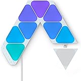 Nanoleaf Shapes Mini Triangle Starter Kit, 9 Mini Triangoli Luminosi LED RGBW Smart, Applique da Parete Interno Modulari, Luc