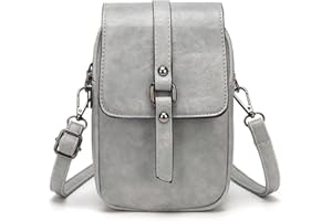 myfriday Women Vintage Crossbody Phone Bag Small Messenger Bag Shoulder Bag Handbag Wallet Purse 2 Main Pockets with Earphone Hole