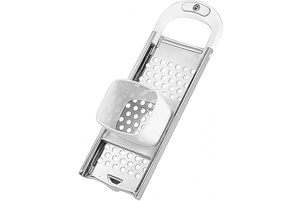 Westmark Eminceur de Spätzles avec glissière pour la pâte, disque à spätzles pour diamètre de pot jusqu'à 24 cm, Acier inoxydable/plastique, Knöpfle, Blanc/argenté, 61122270