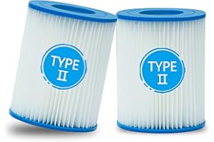 woejgo Pool Filter Size 2 Pump Filters for Bestway, Type II Filter Cartridge for Swimming Pool, Type 2 Pool Spa Filters Replacement for Pool Pump, Pack of 2