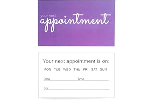 ABC Gift Shop 100 Appointment Reminder Cards for Business, Hair Salon, Dental Office, Massage Therapist, Grooming, Hairdresser, Medical Doctors and More Your Next Appointment Cards Purple