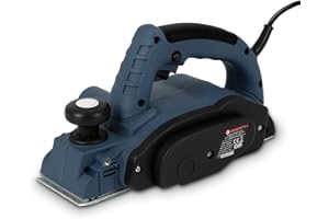 EBERTH Rabot électrique pour bois de 900 watts et profondeur de coupe de 2,6mm, rabotage de 82mm, raboteuse avec butée parallele et de profondeur, sac à poussière, sécurité de mise en marche