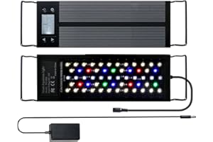 ‎NIKEEYEN Aquarium Beleuchtung, LED Das ganze Spektrum Aquarium Licht 18W 30cm mit Timer, dimmbare Aquarienbeleuchtung Lampe für Aquarium Fisch Tank