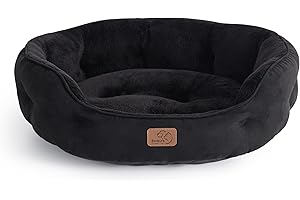 Bedsure Legowisko dla kota nadające się do prania, 63 x 53 x 20 cm, łóżko dla kota z dwustronną poduszką wewnętrzną, miejsce do spania dla kotów lub małych psów, czarne
