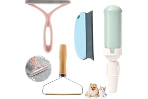 ROSELEE Cepillo Quitapelusas Ropa Manual Quitapelusas Portátil Reutilizable 4 Unidades Quitapelusas Ropa Manual para Alfombras Muebles Ropa Sofá Mascotas Gatos Perros Animales