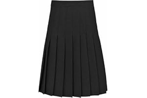 METLUQ M0D4 Girls Women All Round Knife Pleated School Uniform Mini Skirt Knee Length Skirt
