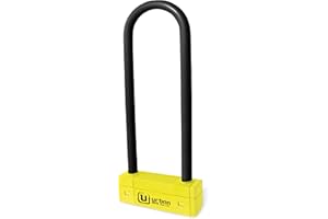 URBAN UR85300Y Antivol Moto Homologué SRA, U ø18 Sécurité Maximale, Acier Trempé, Double Verrouillage Anti-Levier Anti-Sciage, Jaune Plus Dissuasif, Cadenas Anti Vol U pour Moto Scooter Vélo, 85x300mm