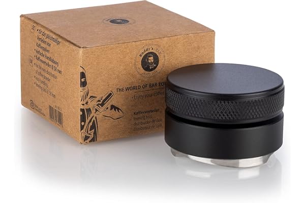 Buddy´s Bar - Barista Edition, distributeur à café, Ø 51 mm, hauteur : 3,5 cm, outil de nivellement pour café expresso en acier inoxydable, aluminium, accessoires barista pour porte-filtre de 51 mm