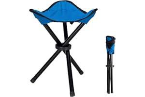 COVVY Treppiede da Esterno Sgabello Portatile Pieghevole Piccola Tela 3 Gambe per Escursionismo Campeggio Pesca Picnic Spiaggia Barbecue (blu)