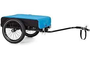 ‎KLARFIT Klarfit Companion Fahrradanhänger - Lastenanhänger Fahrrad mit großer Ladefläche: 42 x 63 cm (BxT), Fahrradanhänger Lastenanhänger mit ca. 50 L Fassungsvermögen, 40 kg Ladegewicht