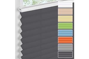‎MUPFUP Plissee ohne Bohren Hohe-Qualität Aluminiumstangen,Anthrazit50x200cm,Diagonales System,Plissee Klemmfix Einfache Montage Sichtschutz und Sonnenschutz für Schlafzimmer Badezimmer Wohnzimmer Fenster&Tür