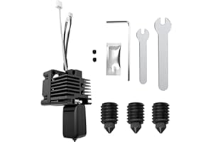 HIKUDIY Kit complet Hotend pour imprimante 3D Bambu Lab X1/X1C entièrement pré-assemblée avec ventilateur, thermistance, chauffage en céramique, buse 0,4/0,6/0,8 mm, chaussette en silicone, bloc