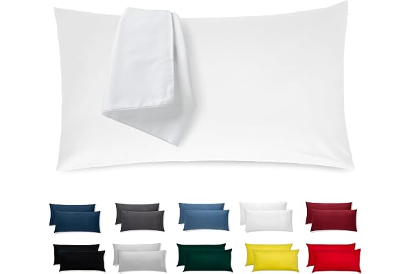 Housse Coussin 30x50 Coton Satin Premium Lot de 2 Taie d'oreiller pour Coussins Canapé/Lit Tissu Super Doux Resistant et Lavable Hypoallergénique Anti-Acariens avec Fermeture éclair Invisible