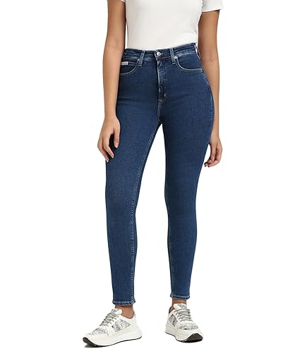 CK JEANS Dames MID RISE SKINNY J20J225114, Denim (Denim Zwart), 28W/32L, Denim (Denim Zwart), 28W / 32L