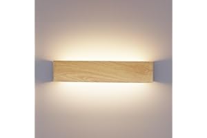 Aplique Pared Interior-XXINLOOY-24W Moderna Lámpara de Pared LED Interior 3 Temperaturas de Color Iluminación de interio 41CM Sala de Estar Dormitorio Escalera Pasillo (Amarillo (Grano de Madera)-1)