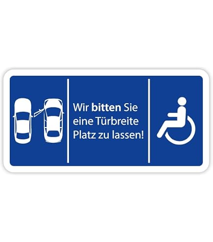 Aufkleber „Türbreite Abstand Rollstuhlfahrer“ – Selbstklebend, Wetterfest, Made In Germany, Verschiedene Größen
