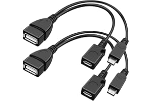 Puiseno Cavo adattatore da USB a OTG con connettore Micro USB 2.0 connettore USB tipo B femmina/connettore USB tipo A femmina per unità flash USB/tastiera/disco rigido/Fire TV Stick, 20 cm