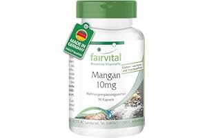 Fairvital | Manganese 10mg - per 3 mesi - alto dosaggio - VEGAN - 90 capsule - oligoelemento essenziale