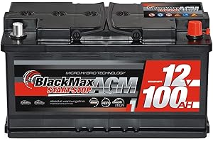 BLACKMAX BATTERIEN BlackMax Autobatterie Start-Stopp 100Ah 12V AGM Starter VRLA statt 95Ah 92Ah