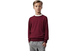 L S U Pull d'école à col rond pour garçons et adultes de 3 à 18 ans, pull unisexe