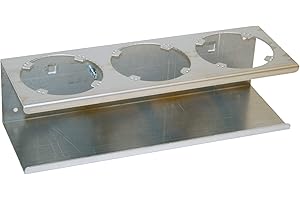 raaco Clip 13 Soporte para Latas para Panel Perforado y Pared de Herramientas, 10 x 31 x 8 cm, Espacio para 3 Latas y Aceitera, Robusta Soporte de Aluminio, Accesorio para Tablero Perforado, Set de 1