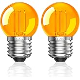 Luxvista 2W LED Bulbs E27 Vintage Warm Light 2000K G40 Amber Bulb for Night Lamps Healthy Sleep and Cot Light, Equivalent 20W