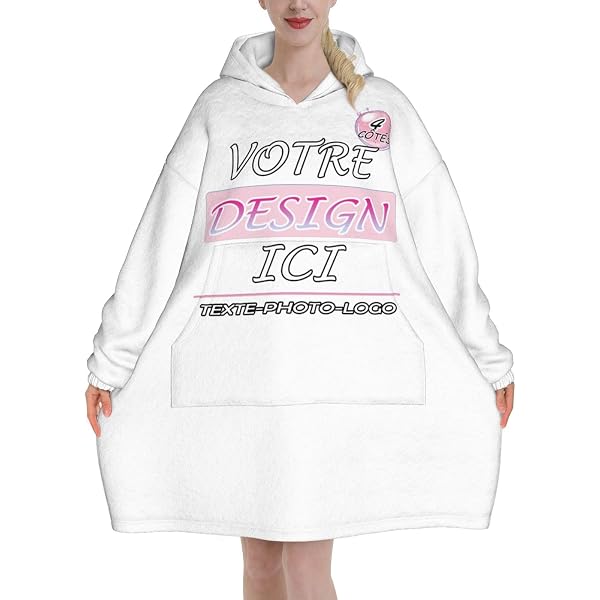 Sweat à Capuche Personnalisable Pour Femme - Coupe Oversize, Doux, Idéal Pour Cadeau Hiver