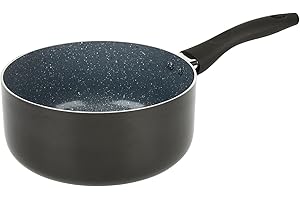 Crealys 529581 Casserole Aluminium AUTAN Ø 20 cm H 9 cm - Revêtement Antiadhésif Sain en Céramique effet pierre - Coloris Gris - Manche thermorésistant silicone - Tous feux dont induction