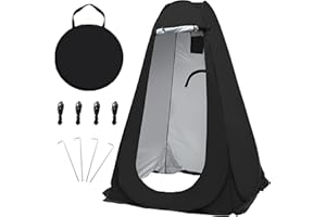 OUUTMEE Tenda da doccia pop-up da campeggio, spogliatoio, spogliatoio UV/pioggia, riparo per la privacy, per esterni, per escursionismo, spiaggia, picnic, pesca (nero, M)