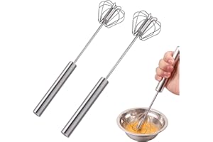 BEKKLPOU 2 Pezzi Set Frullino Per Le Uova Semiautomatico, Frullino Per Le Uova In Acciaio Inossidabile, Miscelatore Da Cucina, Può Essere Utilizzato Per Sbattere Il Liquido E La Panna Dell'uovo