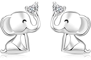 LINSTER Boucles d'oreilles coccinelle/pingouin/dinosaure/vache des Highlands/éléphant/koala/loutre de mer en argent sterling 925 hypoallergénique mignon animal boucles d'oreilles bijoux cadeaux pour filles
