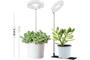 FANHAO Grow Lights for Indoor Plants, Full Spectrum LED Plant Light with Detachable Stand, Plant Light with Auto On & Off Timer 3/9/12H,3 Light Modes, 10 Dimmable Levels for Small Plants