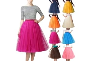 QIXIU Tüllrock Damen Karneval Kostüm Damen Kostüm Tüllrock Fasching Ballkleid 50er Karneval Midi Tütü Rock Ballett Unterrock Schwarzer Tüllrock Retro Tutu Cosplay Abendkleid