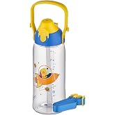 Uzspace 730ml Tritan Tek Kapak &Ccedil;ift Kullanım Pipetli/Pipetsiz Askı Aparatlı Tritan &Ccedil;ocuk Su Matarası Mavi