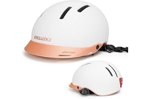 Bike Helmet Exclusky Bicycle Helmet with USB Light, Adult Bike Helmet Men Women Urban Commuter Cycle Helmet Adjustable Size 56-61cm