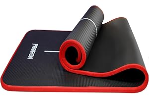 PROIRON Yoga Mat Thick 10/15MM - NBR Yoga Matt Exercise Fitness Foam Large Padded High Density for Pilates, Stretching, Home Gym Workout for Men Women with Free Carry Strap