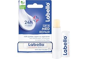 ‎LABELLO Labello Med Repair Lippenpflegestift, mineralölfreie Lippenpflege mit LSF 15 und Vitamin E für spröde Lippen, Lippenbalsam mit Sheabutter und natürlichen Ölen (4,8 g)