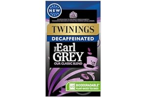 Twinings Earl Grey Bergamot & Lemon Flavoured Decaffeinated Black Tea Blend, 40 Biodegradable Tea Bags
