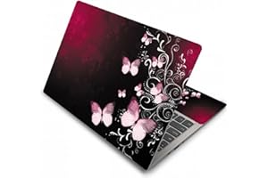 BIJIHUA Folie Notebook Skin Rosa Schmetterling 10 11,6 13 13,3 14 15 15,6 17 Zoll Netbook Laptop Skin Aufkleber Wiederverwendbare Schutzfolie Aufkleber