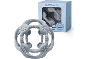 MCGMITT Boule de dentition en silicone sans BPA pour bébé 6–24 mois (gris)