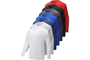 YOIOWVY Herren Langarmshirt T-Shirts,3/5/7Per Pack Funktionsshirt Sportshirts Langarm für Herren Atmungsaktiv & UPF50+UV Schutz Schnelltrocknend Langarm Running Tshirts für Männer Tops