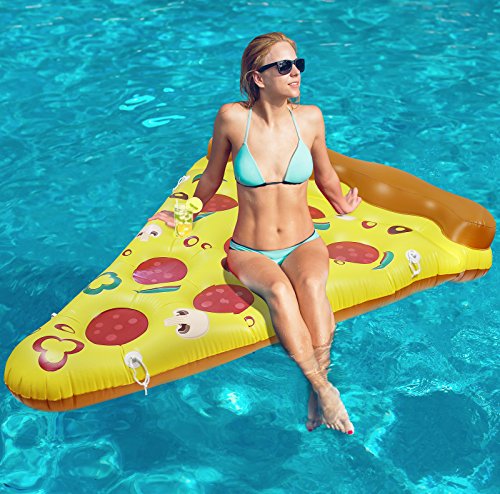Greenco géant gonflable Pizza piscine Float Chaise longue avec connecteurs 6 x 5 Pieds