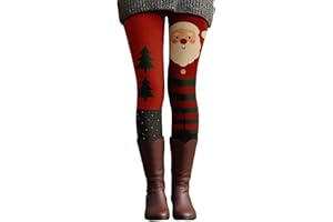 Generisch Weihnachten Damen Leggings Weihnachtsleggings Sportleggins Schneeflocke Bedruckt Weihnachten Hose Freizeithose Weihnachts Winter Warm Strumpfleggings Winddicht Leggingshose