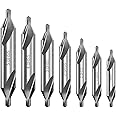 Pilikoll 7 Pcs Center Drill Bits Set, Spotting Drill Centering Drill Bits M2 High Speed Steel 60-Degree Angle Center Drill Bits Kit Countersink Tools for Lathe Metalworking 1.0 1.5 2.0 2.5 3.0 4.0 5.0
