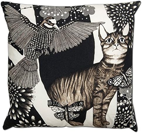 Nadja Wedin Design The Cat – Cushion Cover Cotton 48 x 48 cm, Black/White