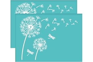 OLYCRAFT Lot de 2 pochoirs autocollants Motif pissenlit Maille Transferts Libellule pour peinture sur bois DIY T-shirt Tissu 19,6 x 14 cm