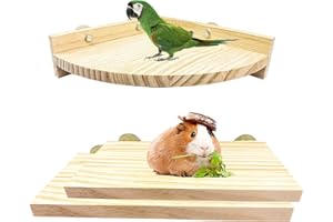 XMPEKO 3PCS Bird Platform Perch Stand, Natural Wood Budgie Parrot Toys and Accessories for Cage for Chinchilla Mouse Rat Dwarf Hamster - Box Packaging