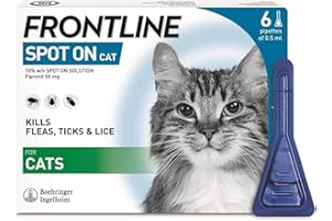 PET BAZAAR FRONTLINE Spot On Flea & Tick Treatment for Cats - 6 Pipettes, Flea And Tick Treatment For Cats